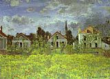 Houses Paintings - Houses at Argenteuil by Claude Monet